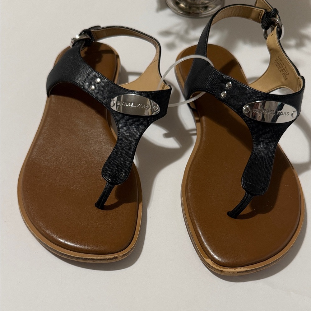 Michael Kors Black and Brown Sandals